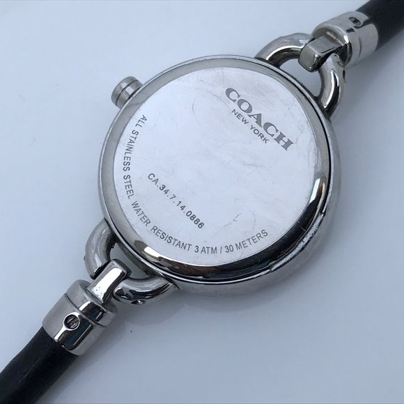 Coach New York Women Watch Black Leather Band CA.3 - Picture 5 of 9